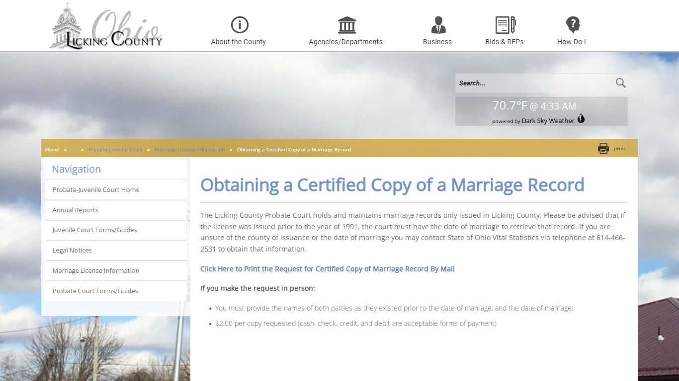 Licking County - Obtaining a Certified Copy of a Marriage ...